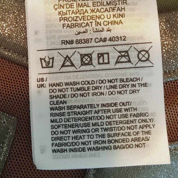 Adidas Ivy Park  | Metallic Olive Green Swim Top with Cut Out & Open Mes… - Picture 10 of 14